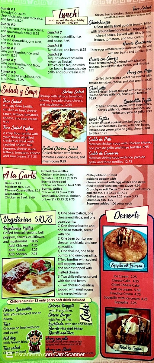El Jalisco Johnston City menu board