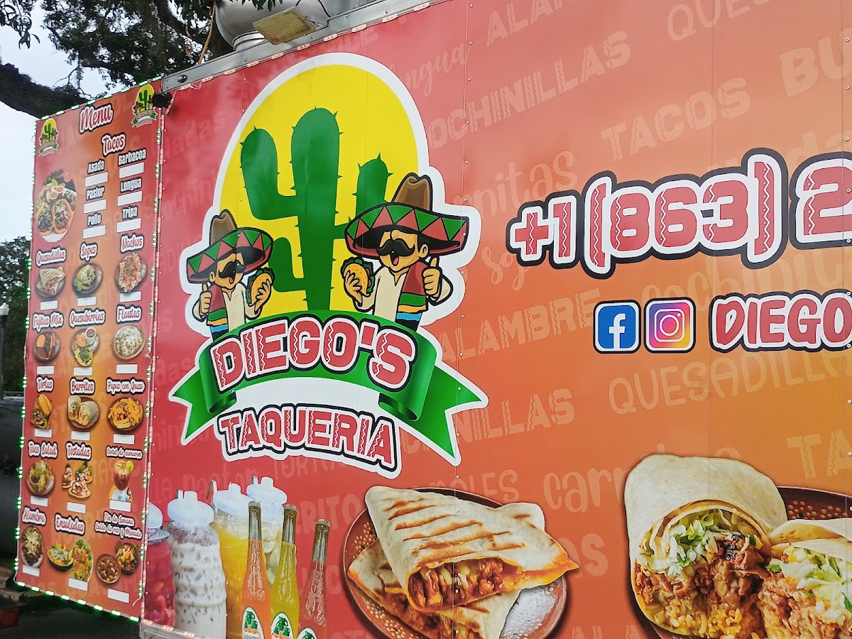 Diego’s Taqueria #2 menu board