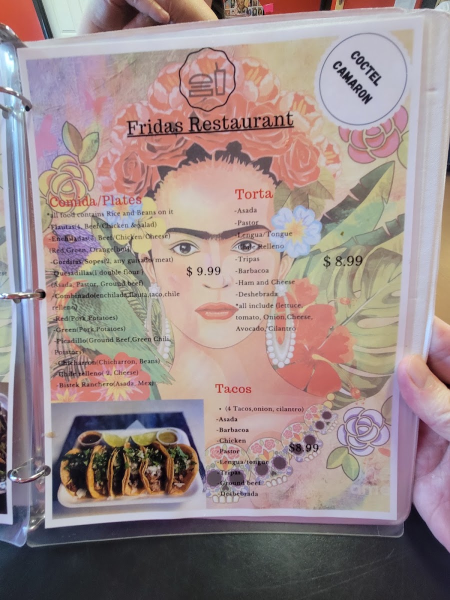 Frida's Restaurant menu board