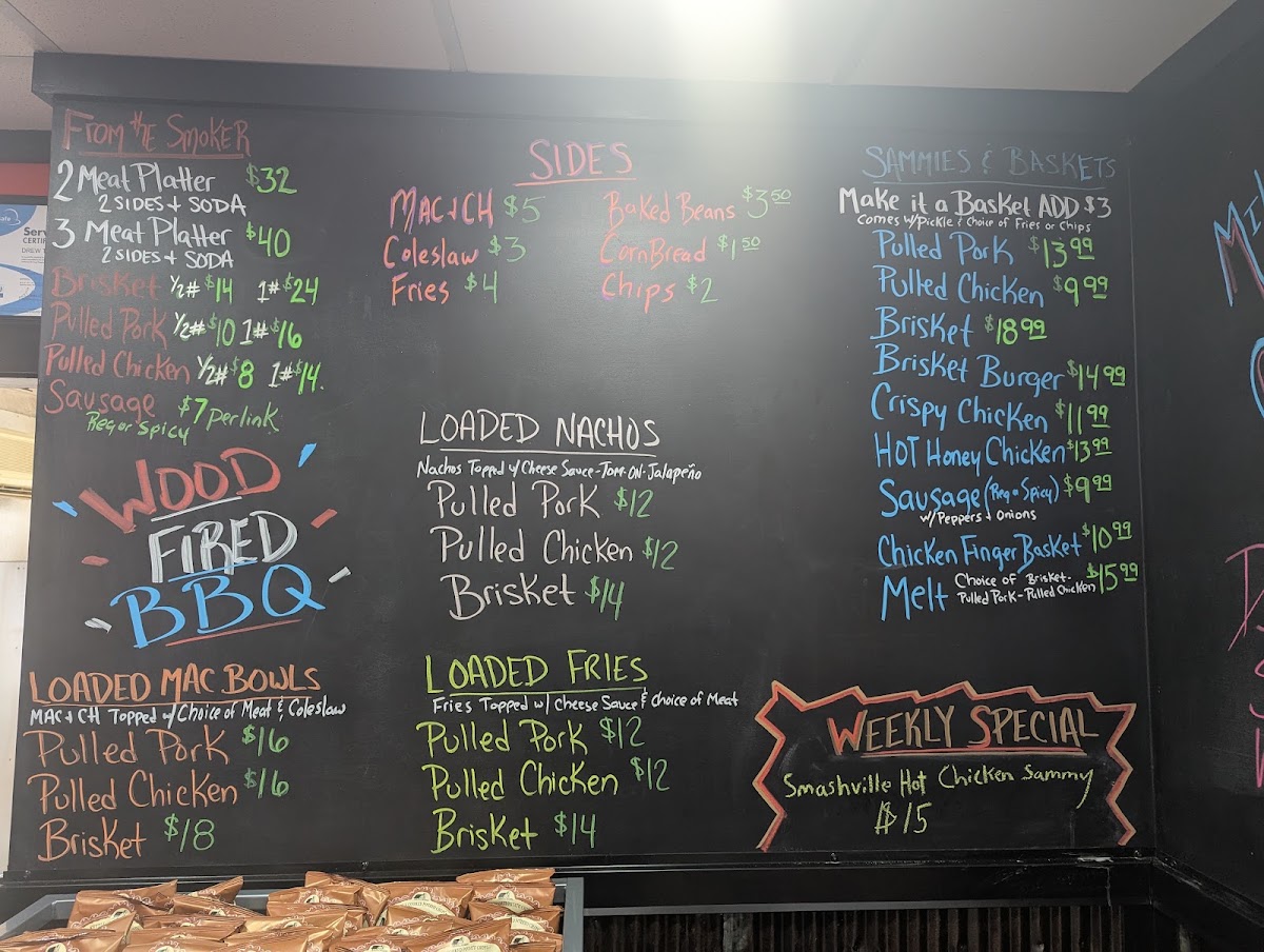 Red Line BBQ menu board