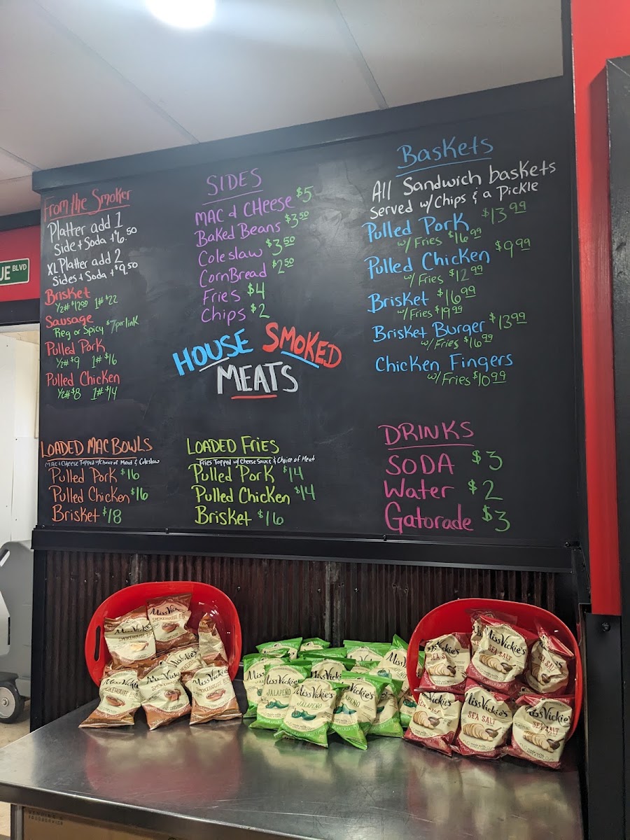 Red Line BBQ menu board
