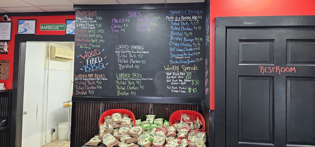 Red Line BBQ menu board