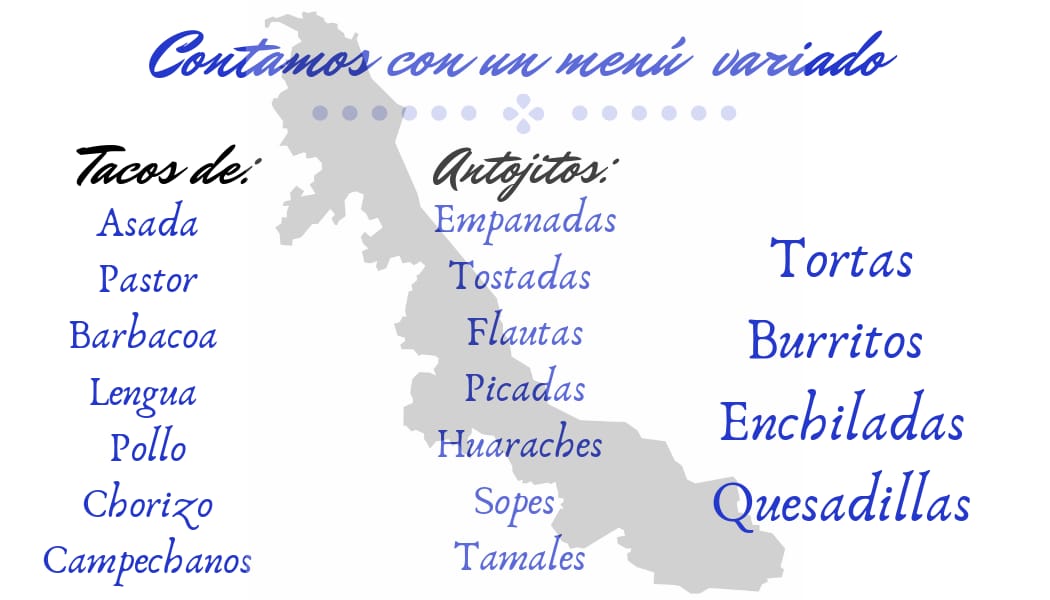 Taqueria y antojitos mi Veracruz (Food Truck) menu board