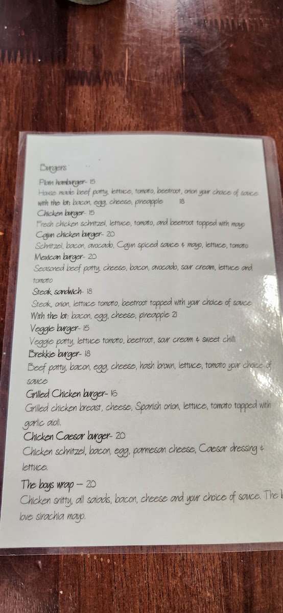 @Em's Place menu board