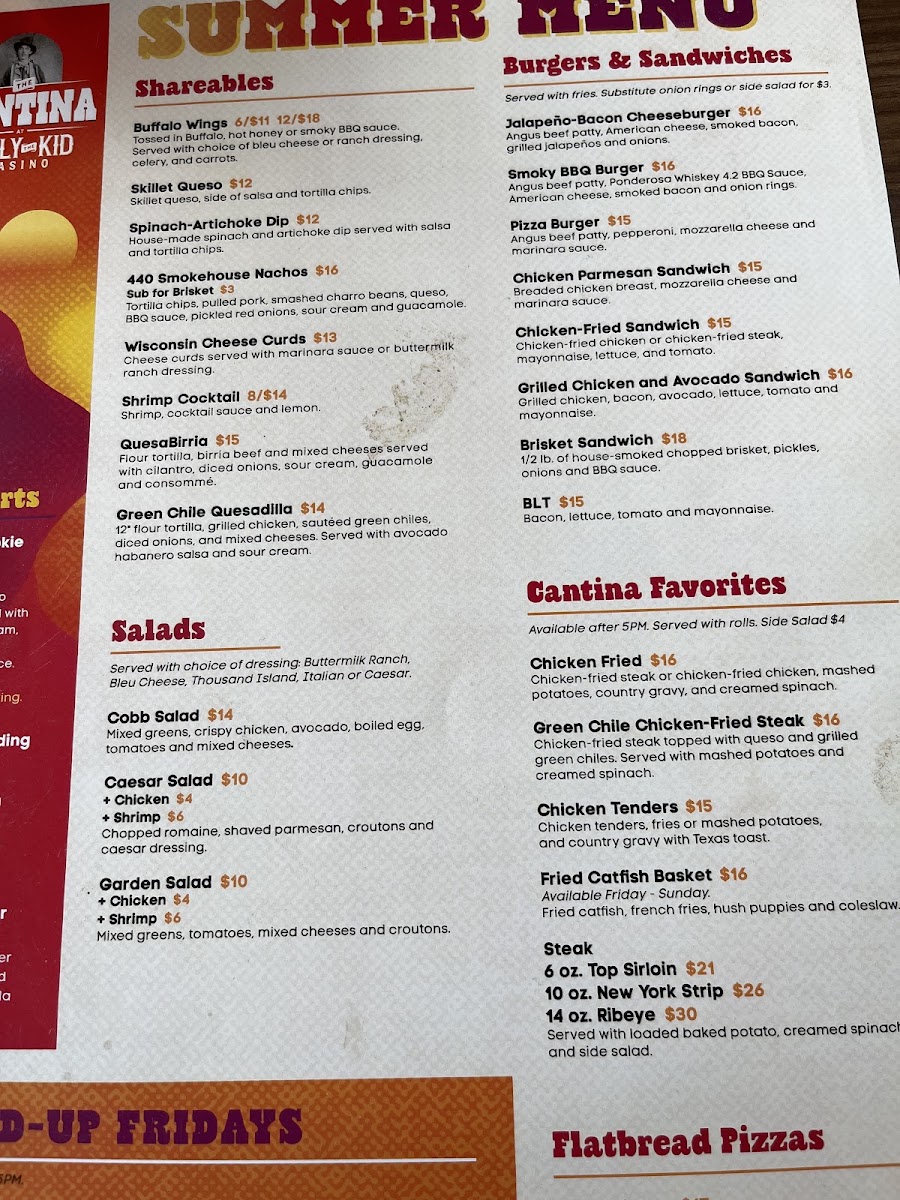 Anejo Cantina menu board