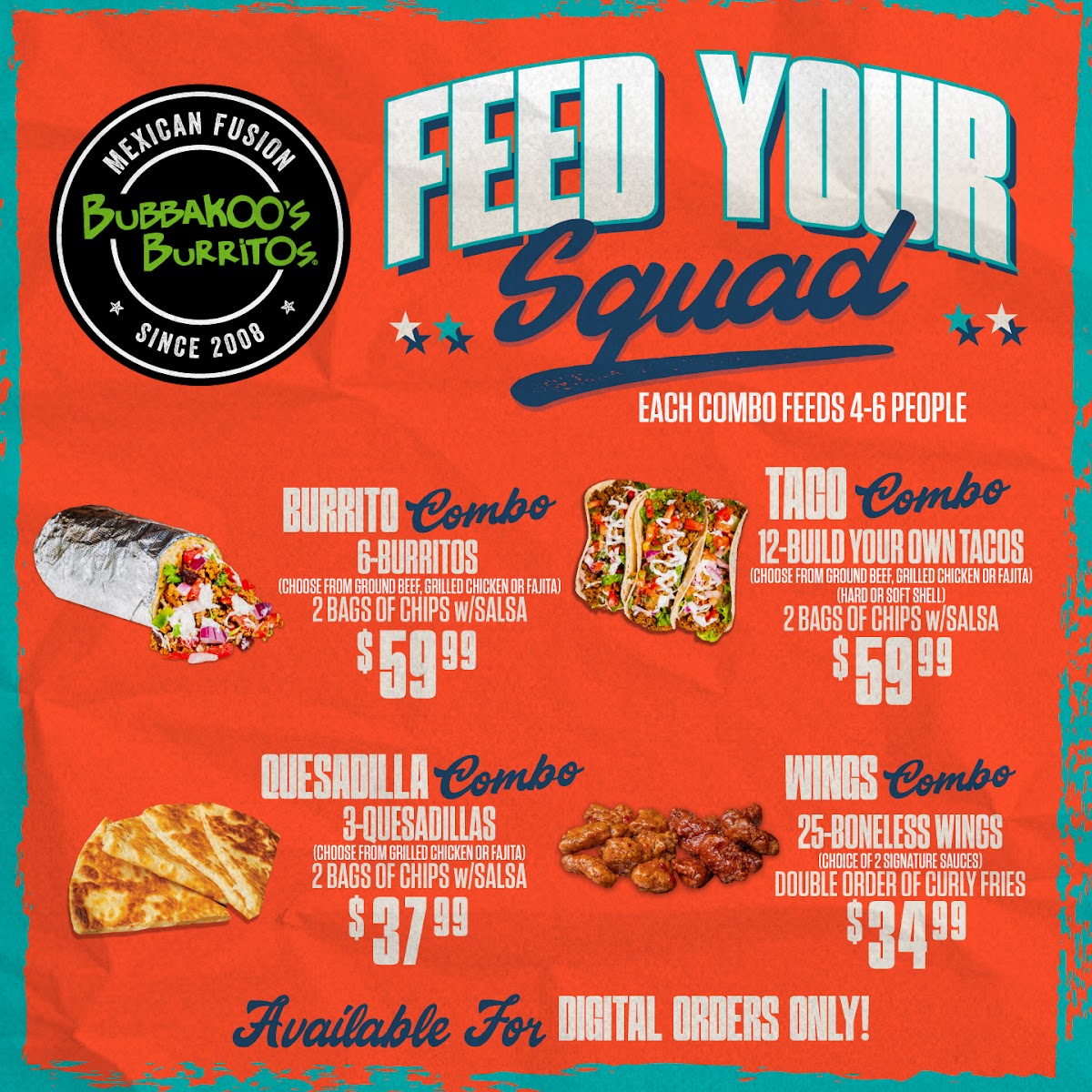 Bubbakoo's Burritos menu board