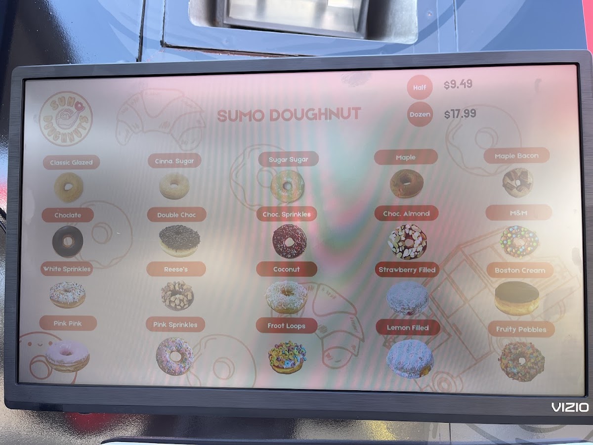 Sumo Doughnuts menu board
