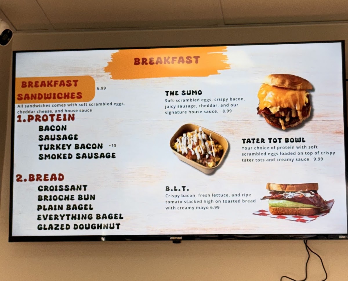 Sumo Doughnuts menu board