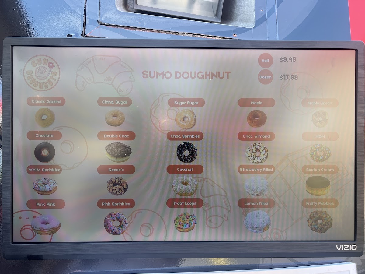 Sumo Doughnuts menu board