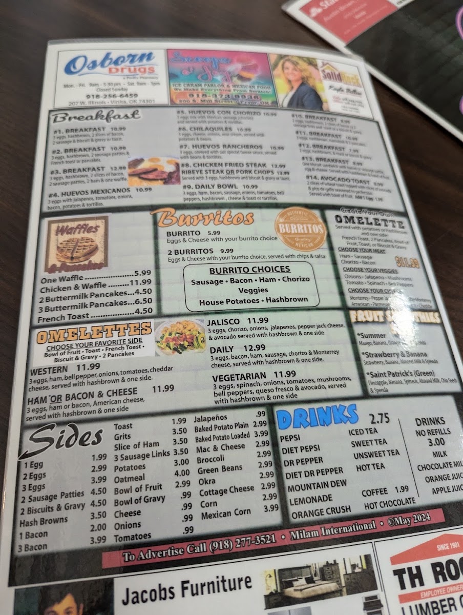 Daily Brunch Cafe menu board