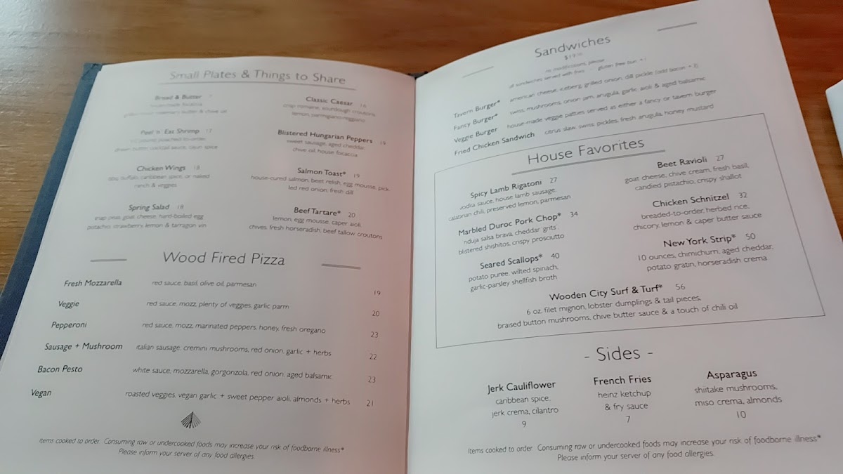 Wooden City Birmingham menu board