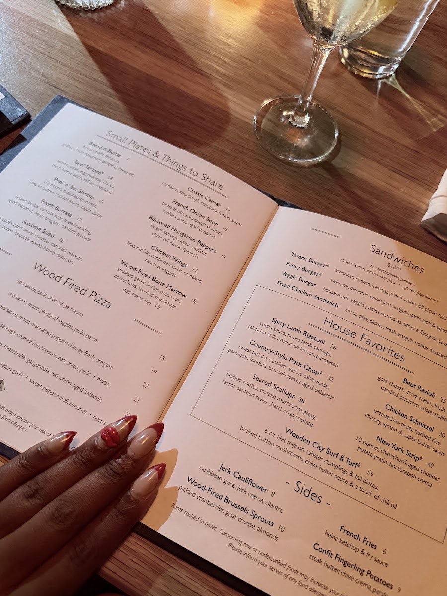 Wooden City Birmingham menu board