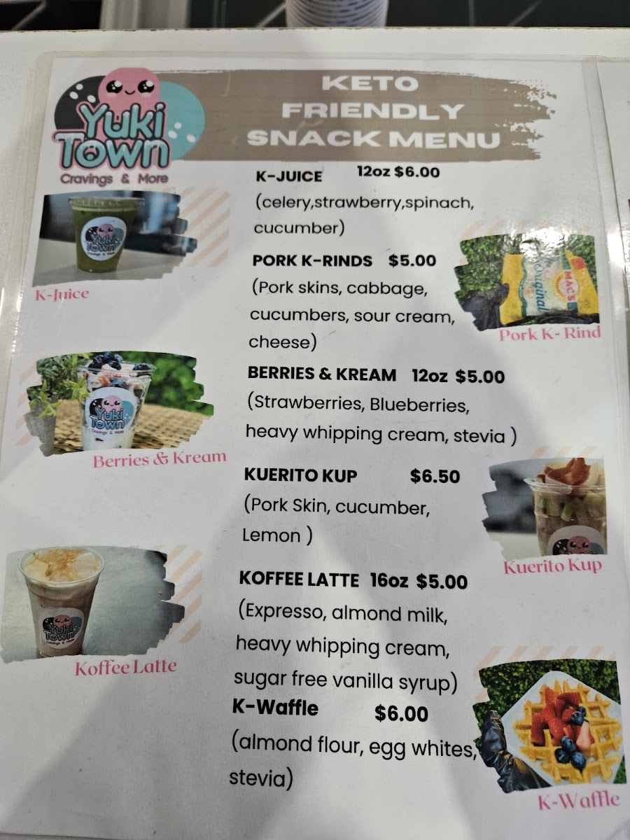 Yuki Town menu board