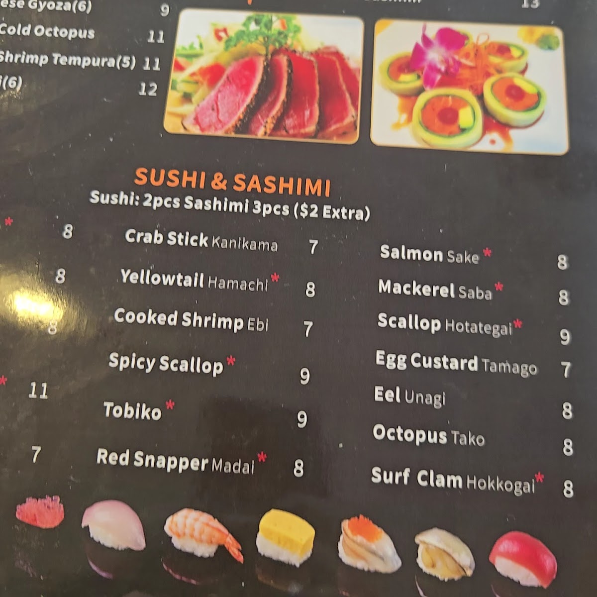 Dumpling Garden menu board