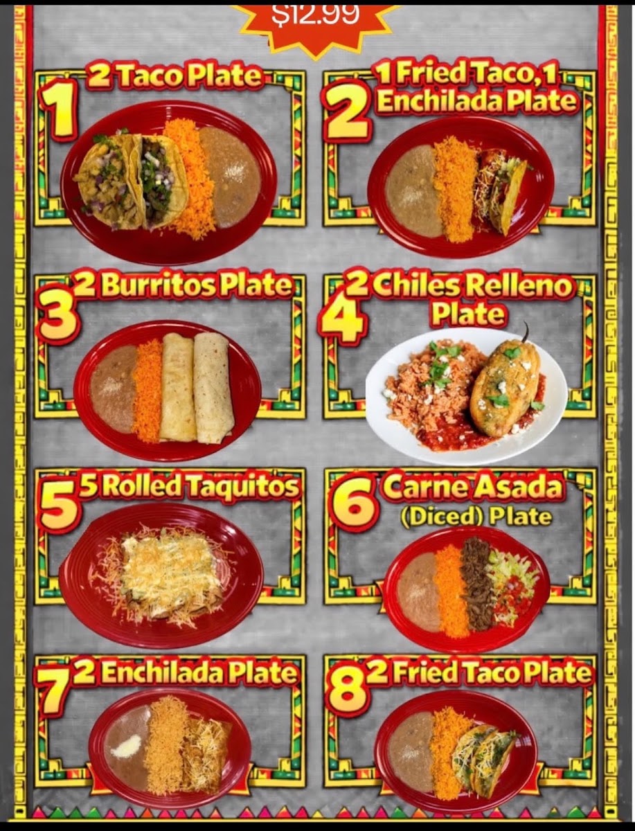 Mayan Kitchen Mexican Taqueria menu board