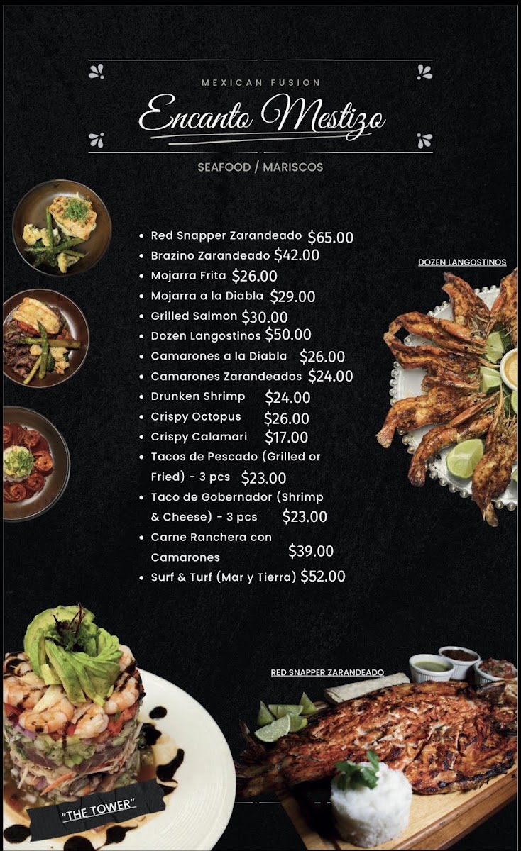 Encanto Mestizo menu board