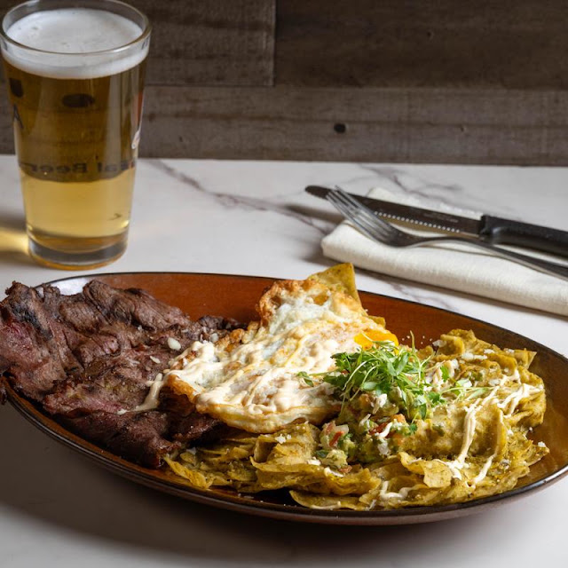 House Chilaquiles with Grilled Steak and Eggs