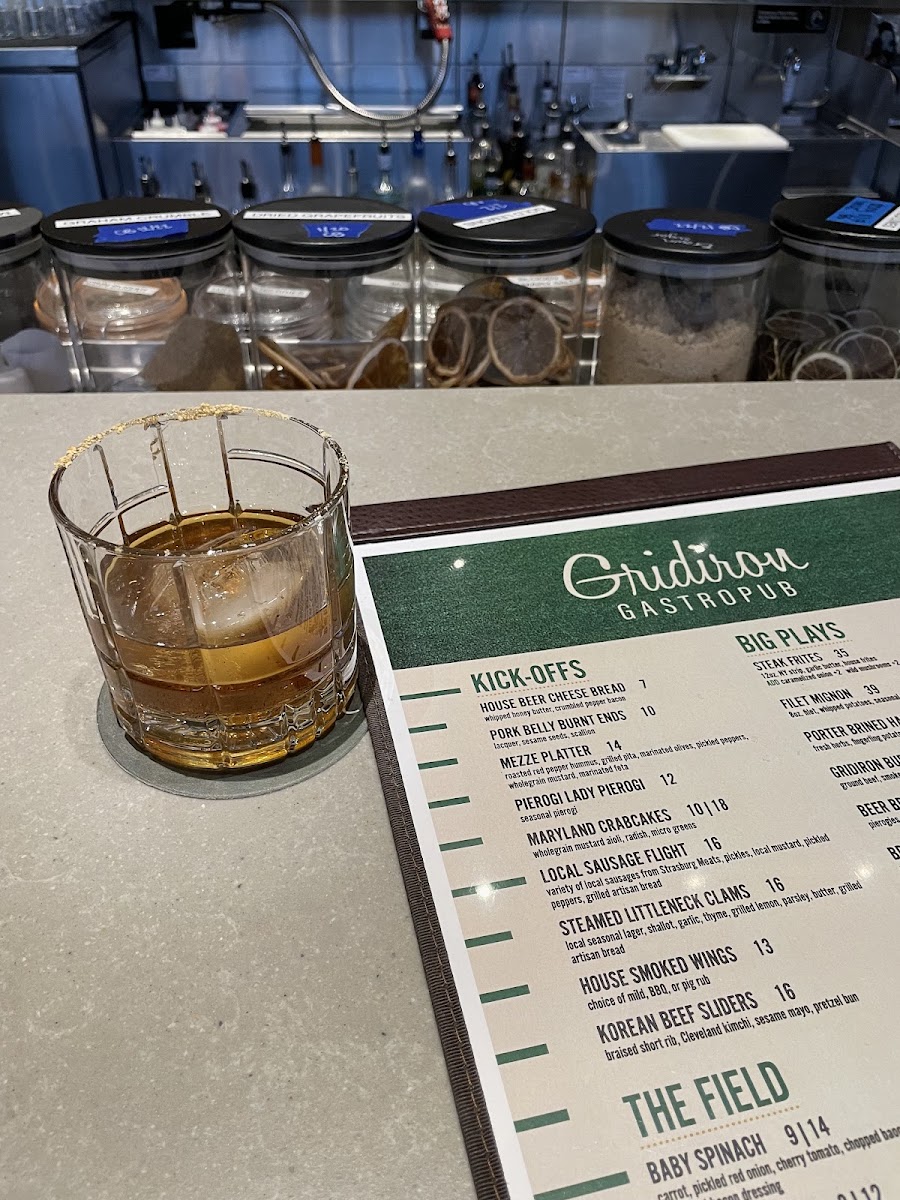 Gridiron Gastropub menu board