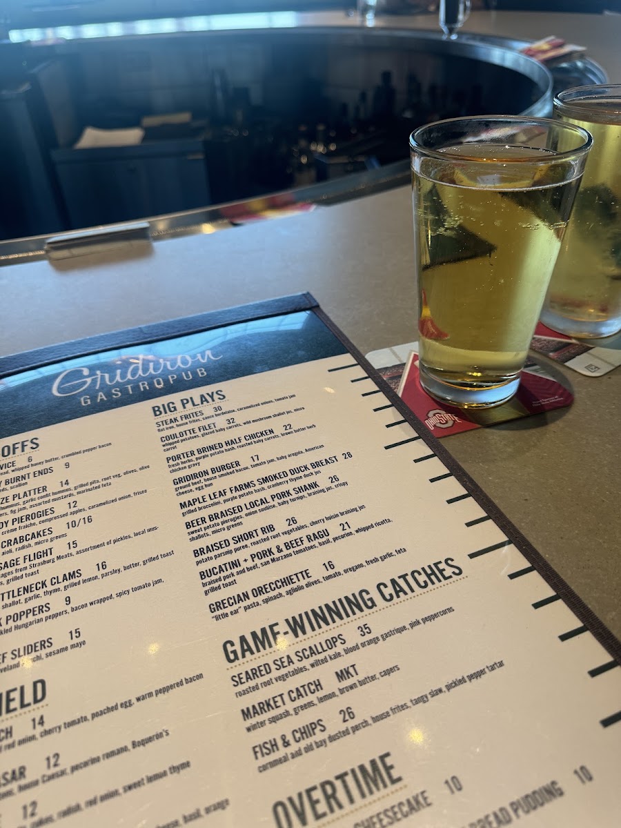 Gridiron Gastropub menu board