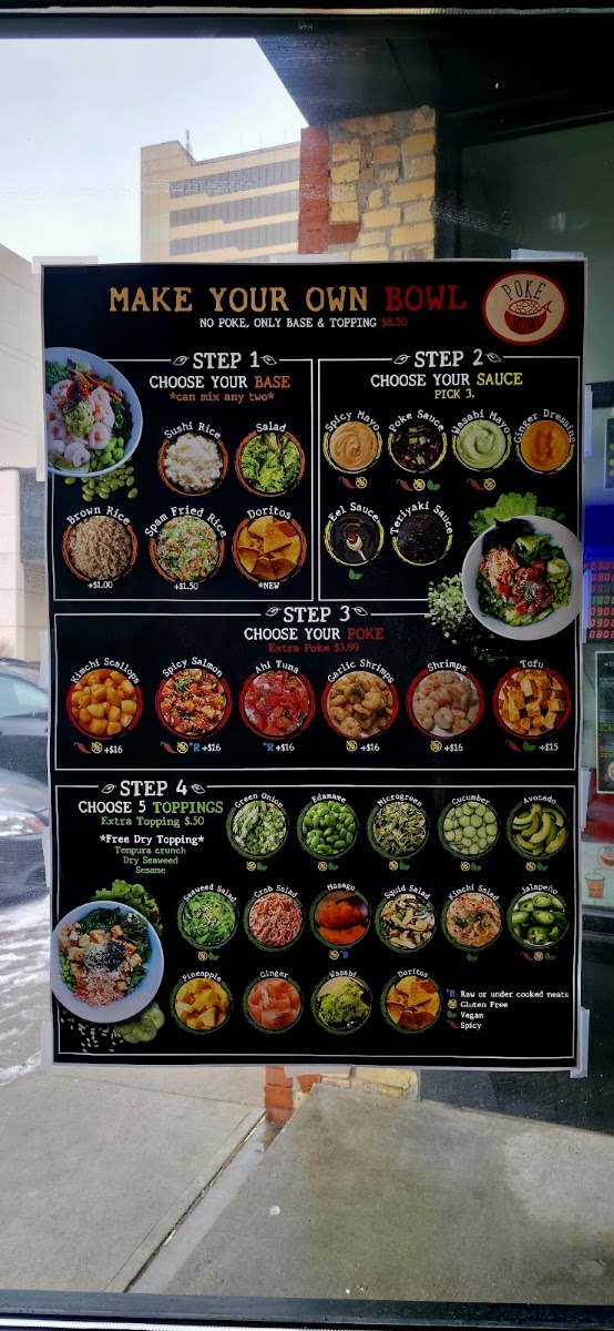 Poke Bowl menu board