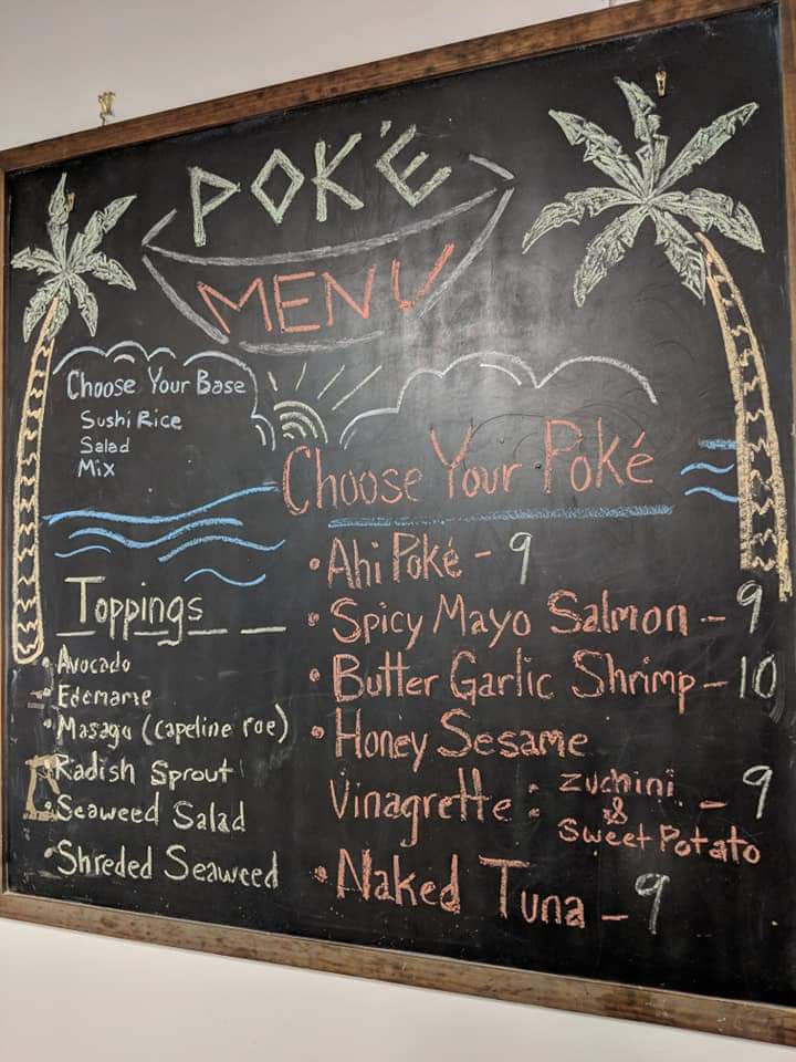 Poke Bowl menu board
