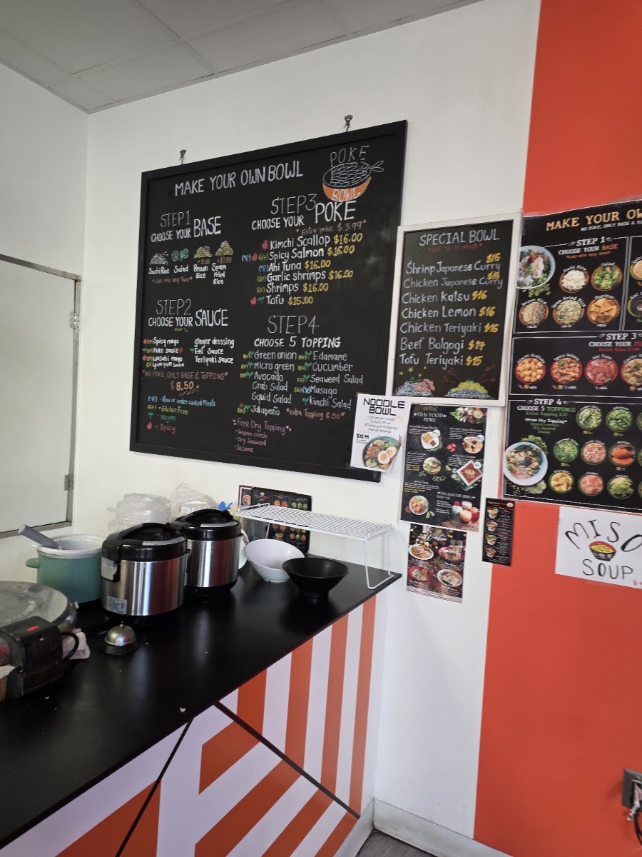 Poke Bowl menu board
