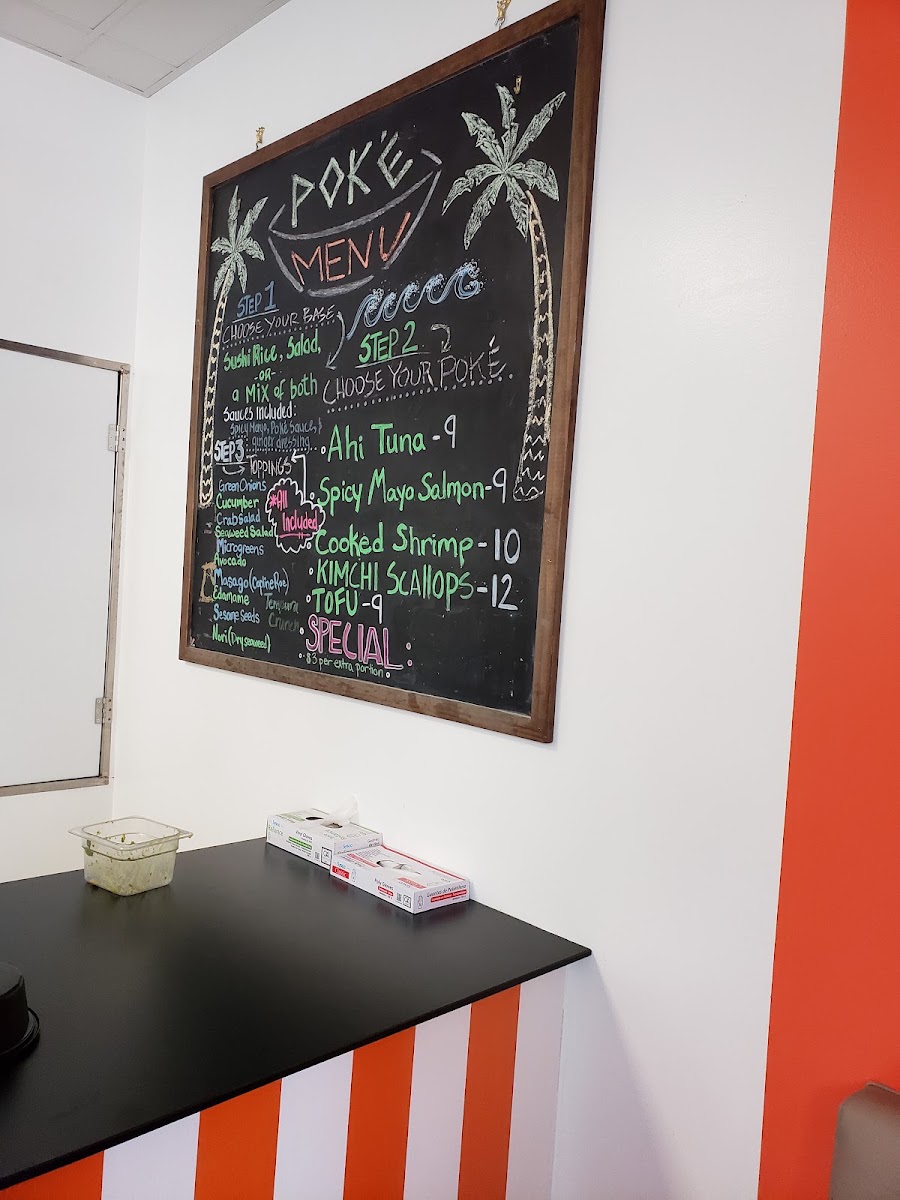 Poke Bowl menu board