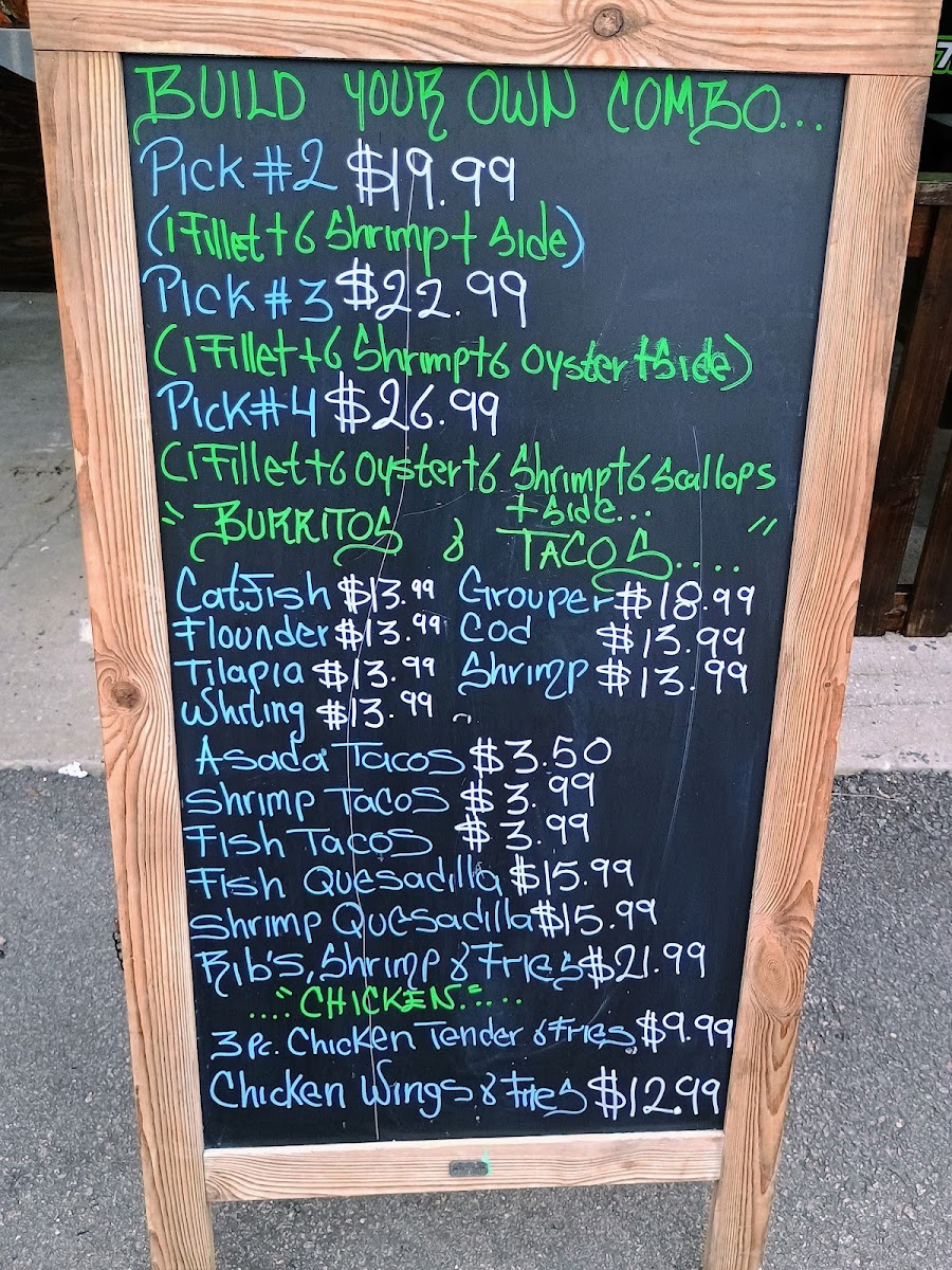 H&L Seafood Kitchen menu board
