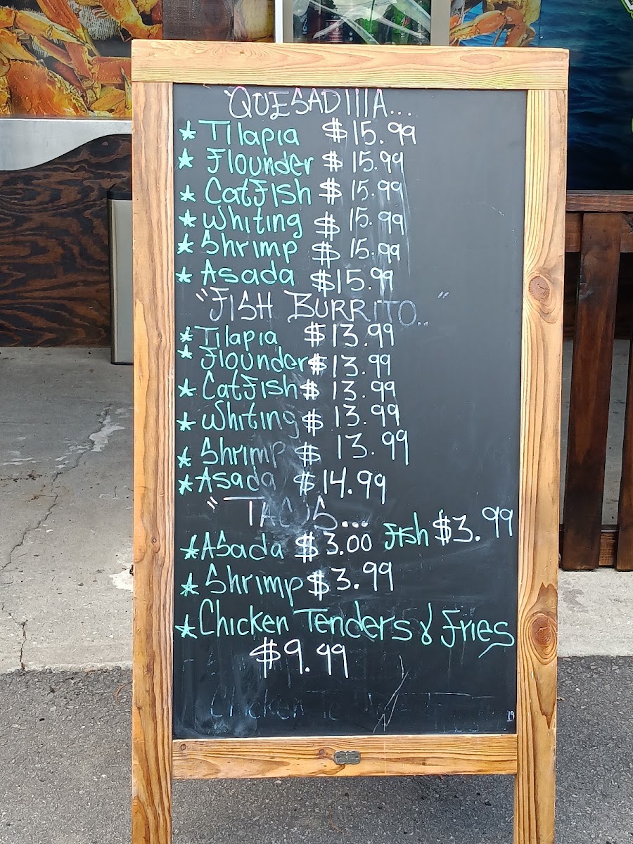 H&L Seafood Kitchen menu board