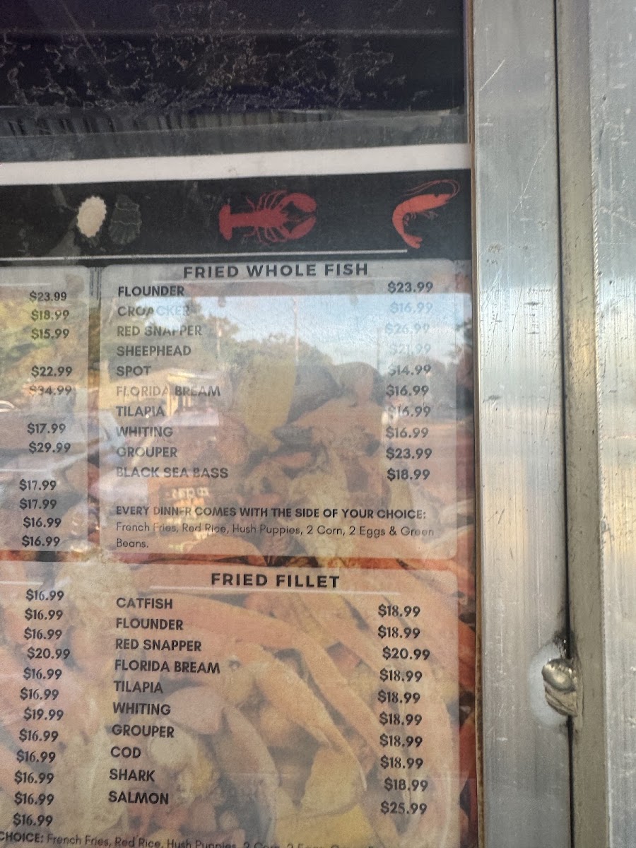 H&L Seafood Kitchen menu board