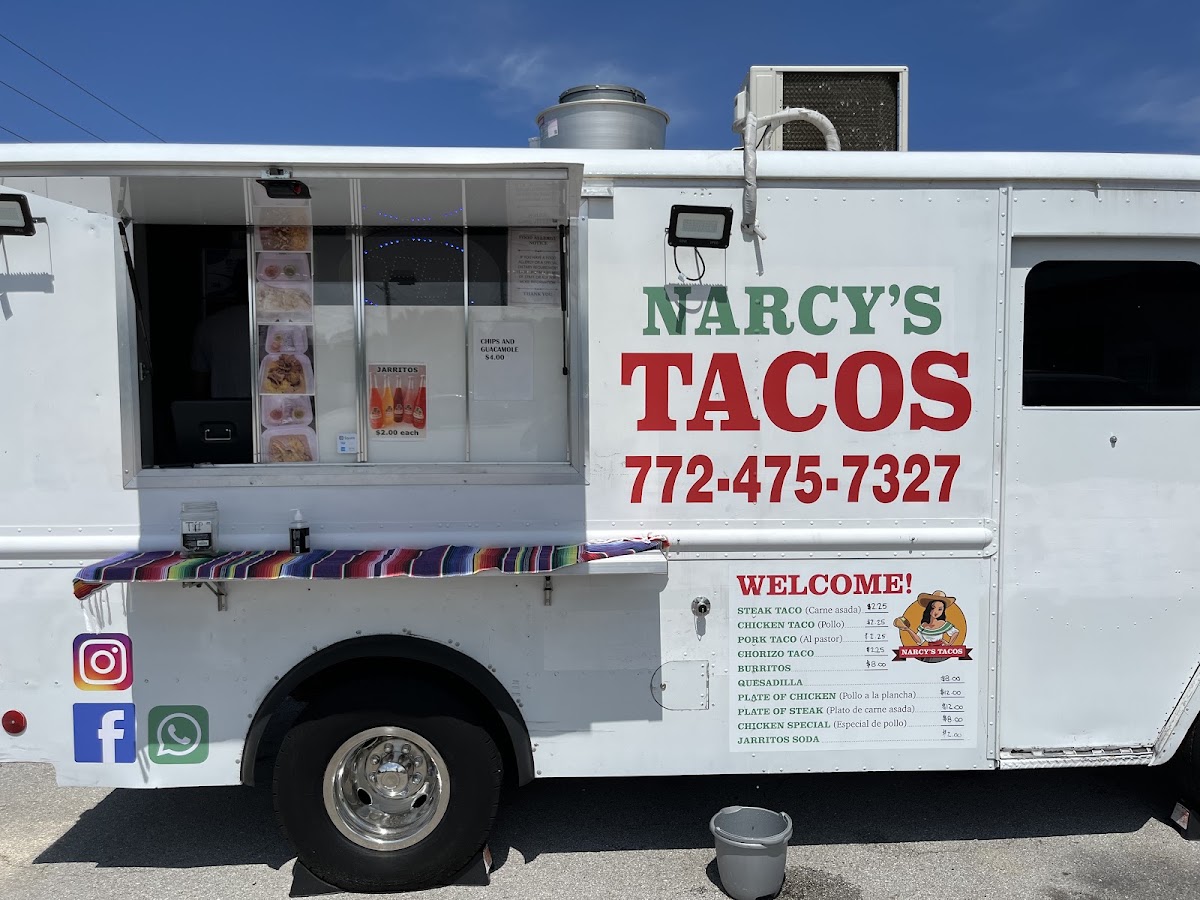Narcys tacos menu board