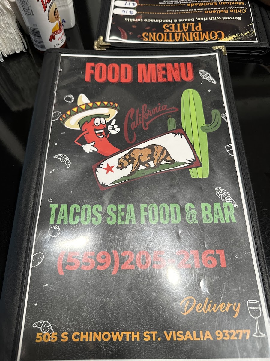CALIFORNIA TACOS SEAFOOD & BAR menu board