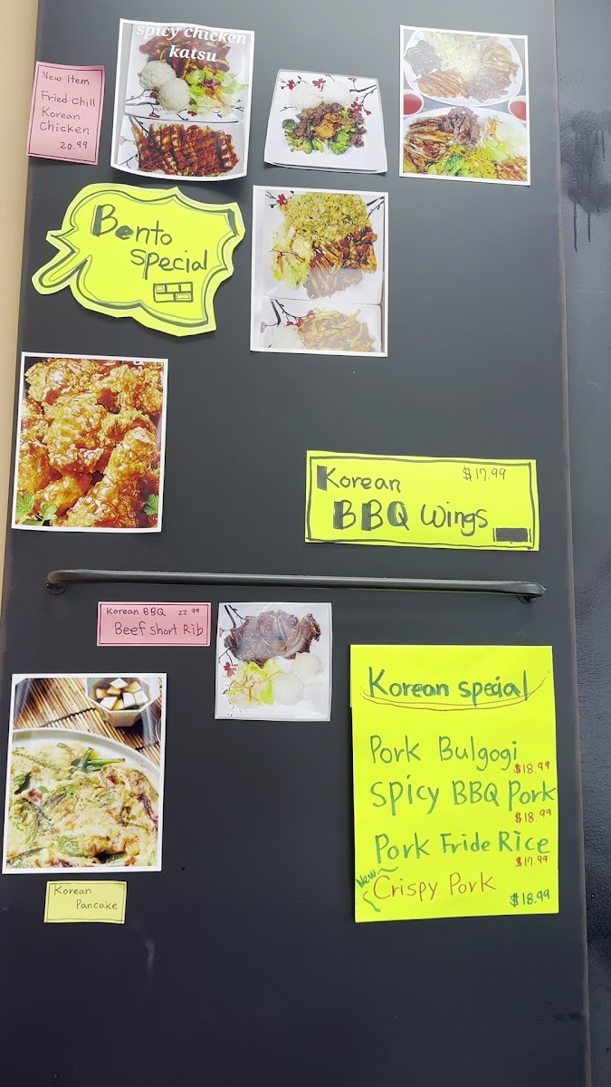 Happy At the Bay Teriyaki menu board