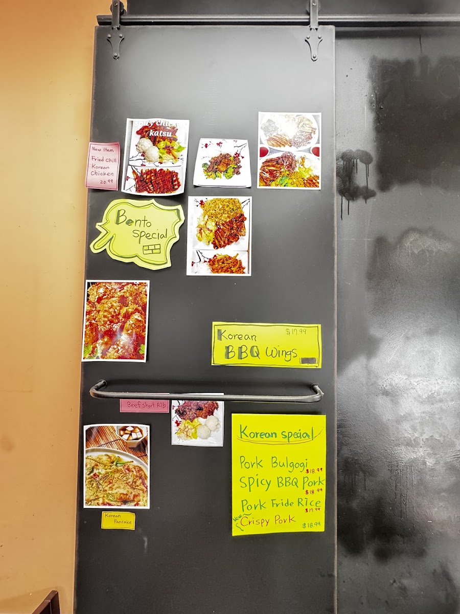 Happy At the Bay Teriyaki menu board