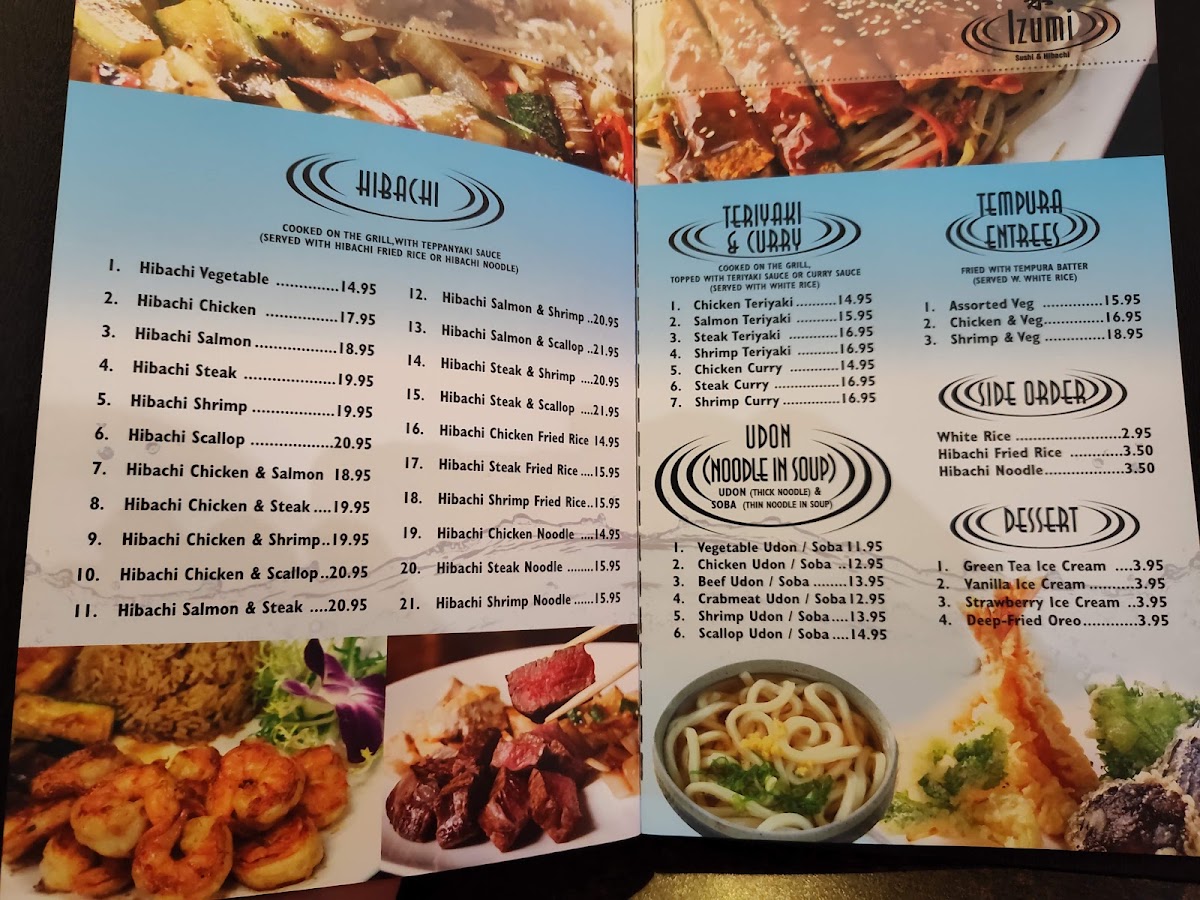 Izumi menu board