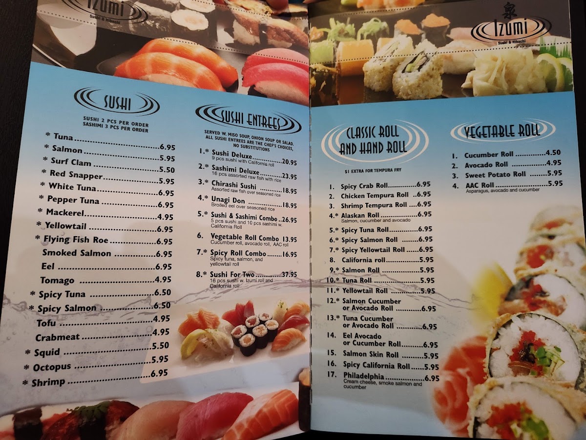 Izumi menu board