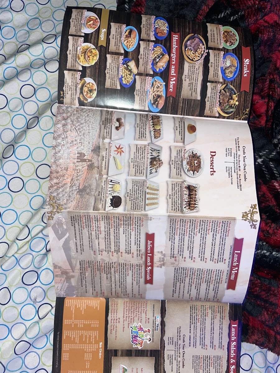 El Vallarta menu board