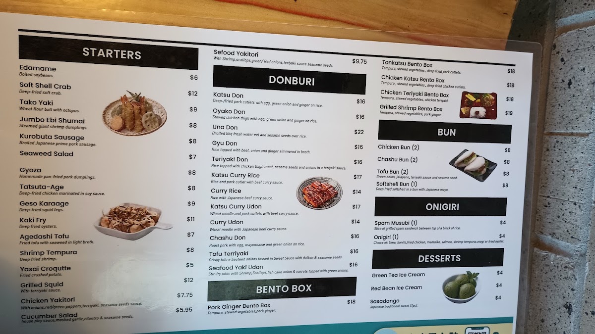 Zundo Ramen - Columbus menu board