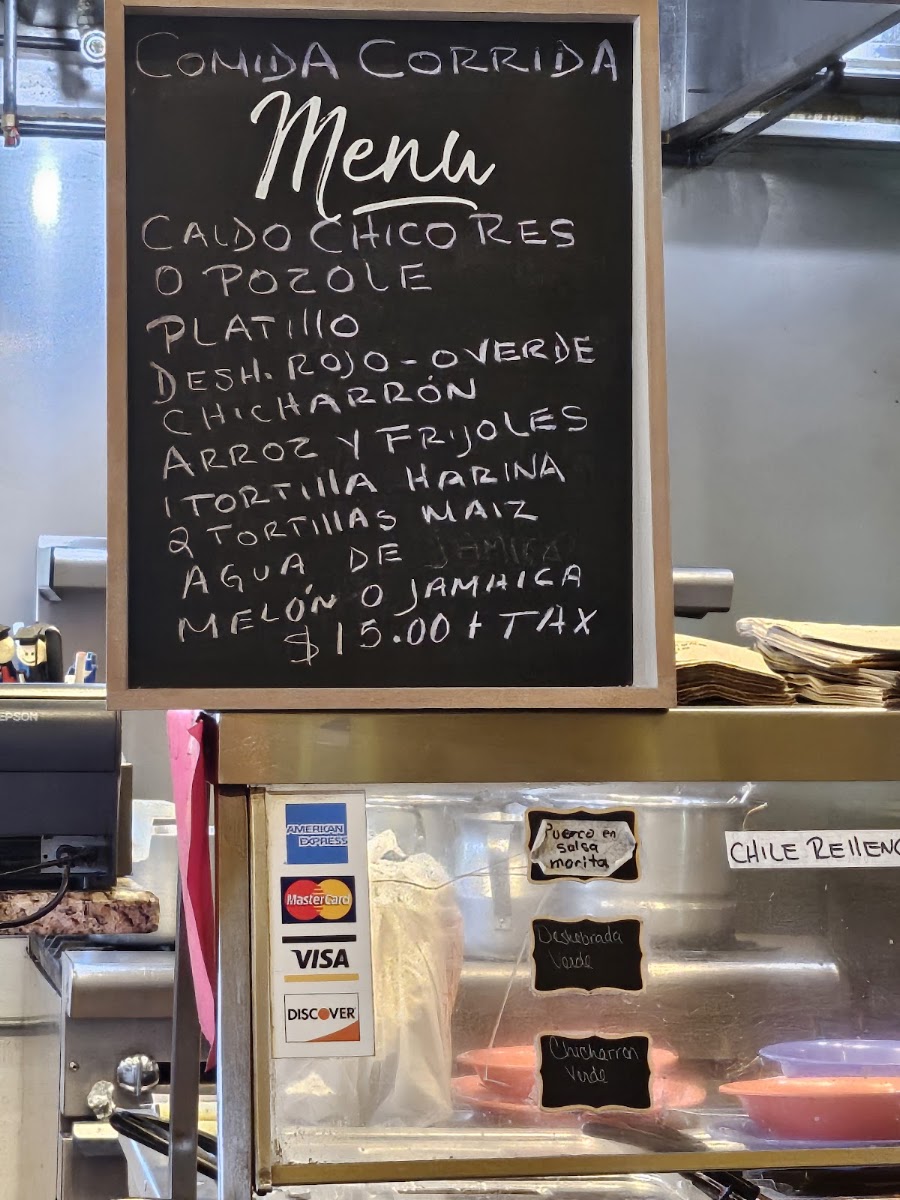 Niridian Restaurant | Mexican menu board