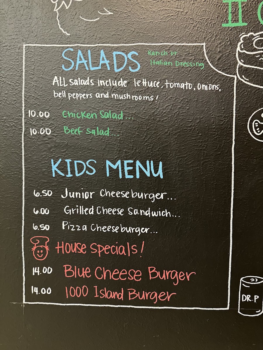 Los II Brothers Burgers menu board