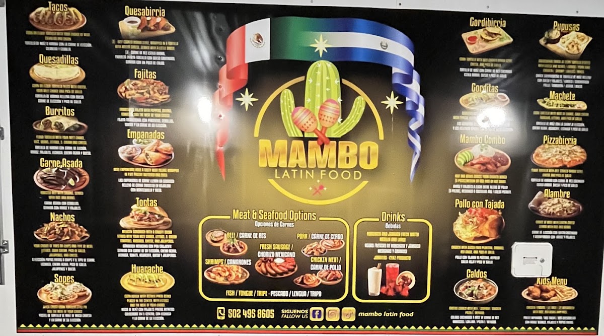 Mambo Latin Food ( Truck) menu board
