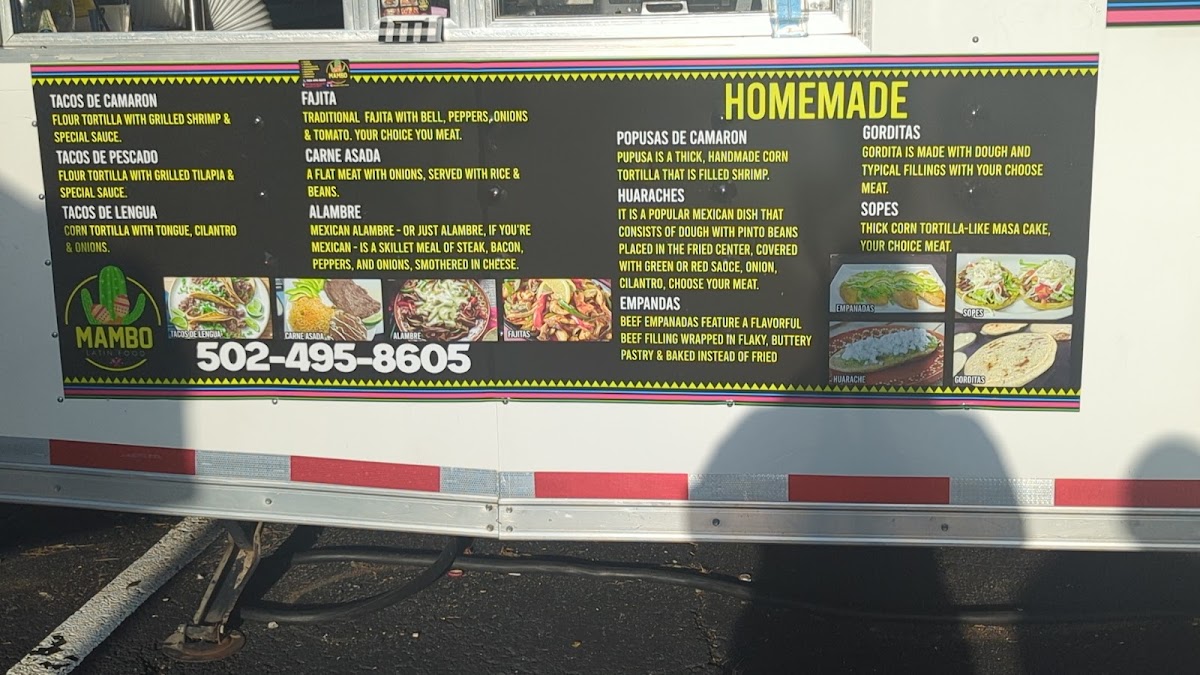 Mambo Latin Food ( Truck) menu board