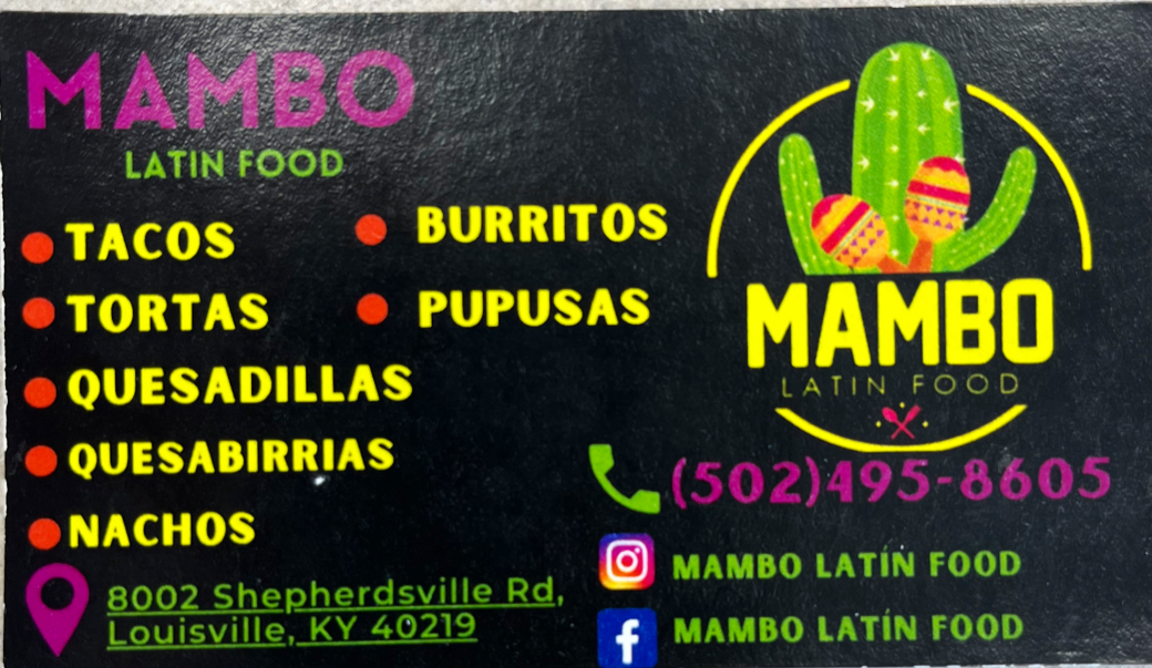 Mambo Latin Food ( Truck) menu board