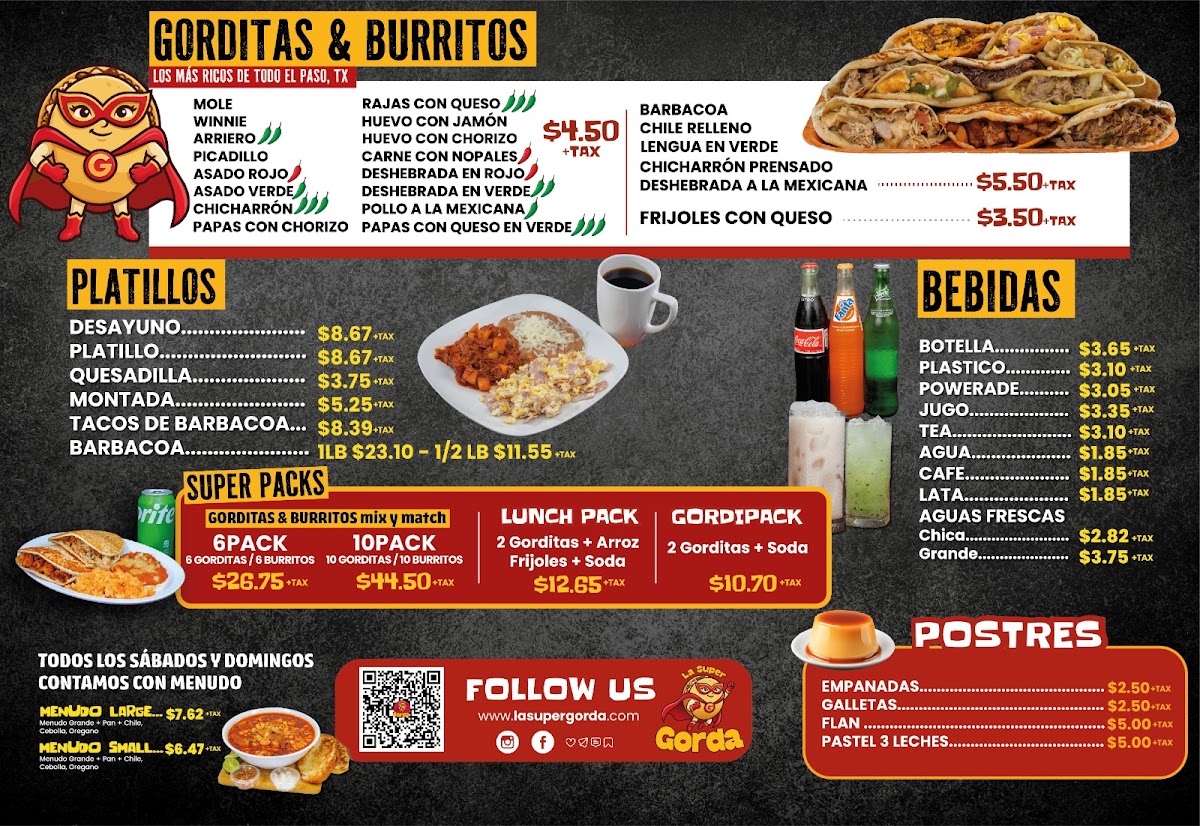 La Gordibuena Doniphan menu board