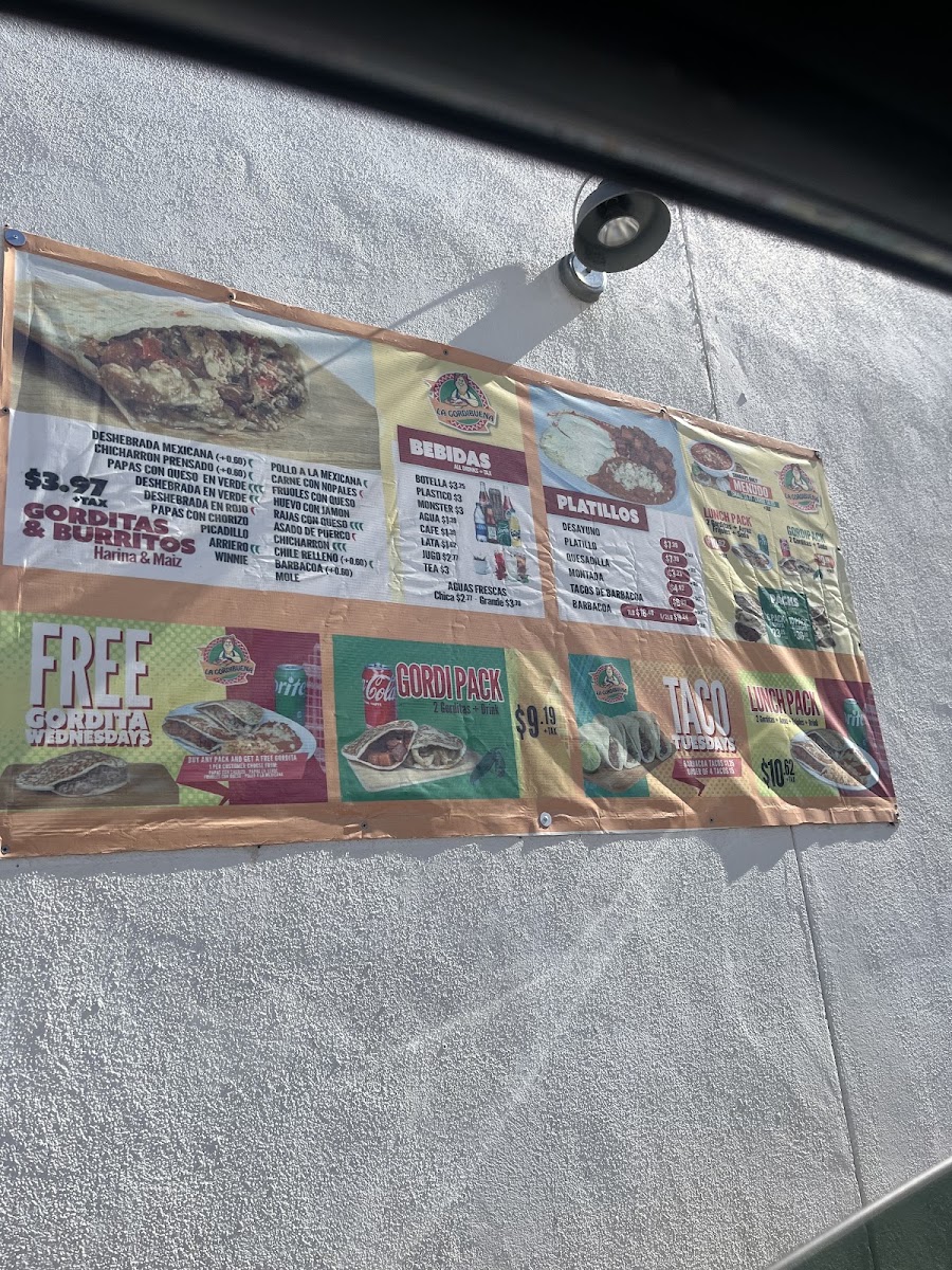 La Gordibuena Doniphan menu board