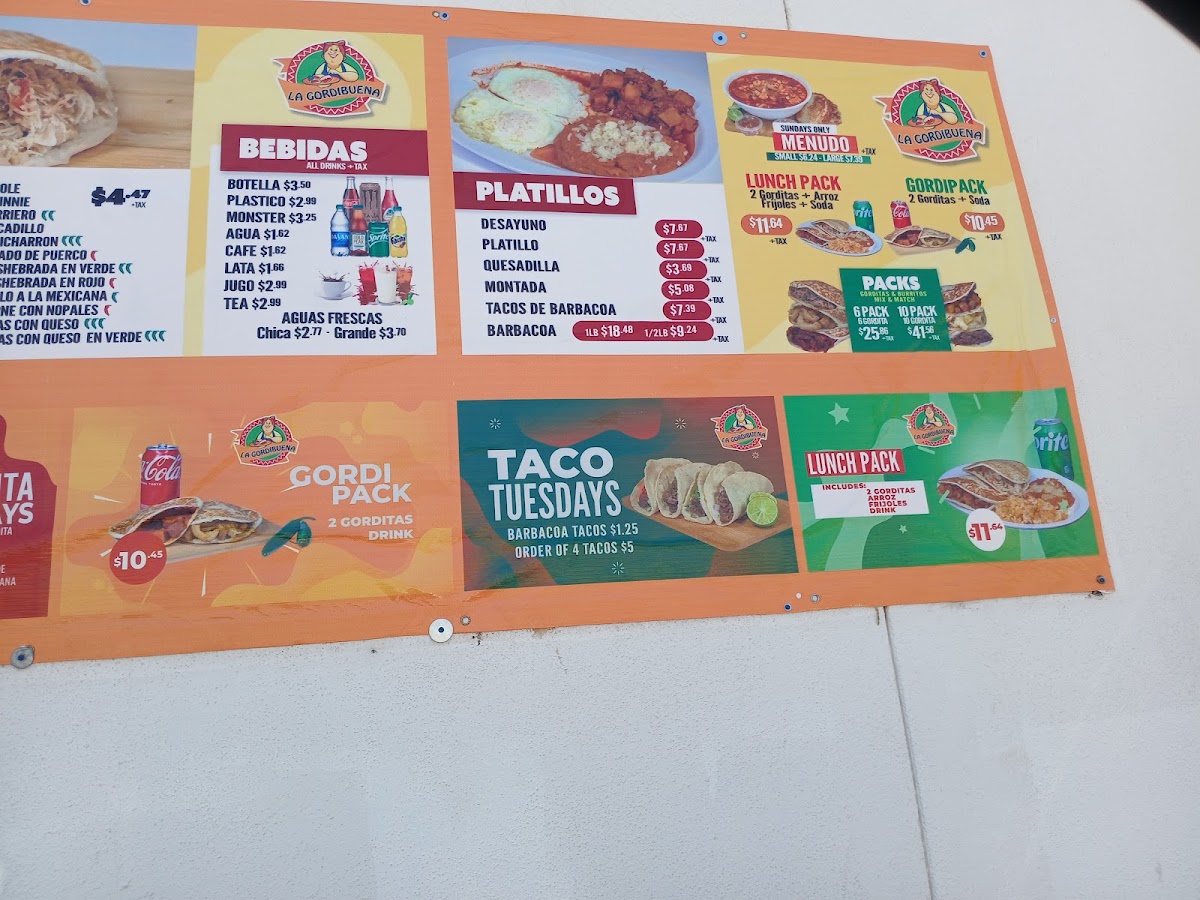 La Gordibuena Doniphan menu board