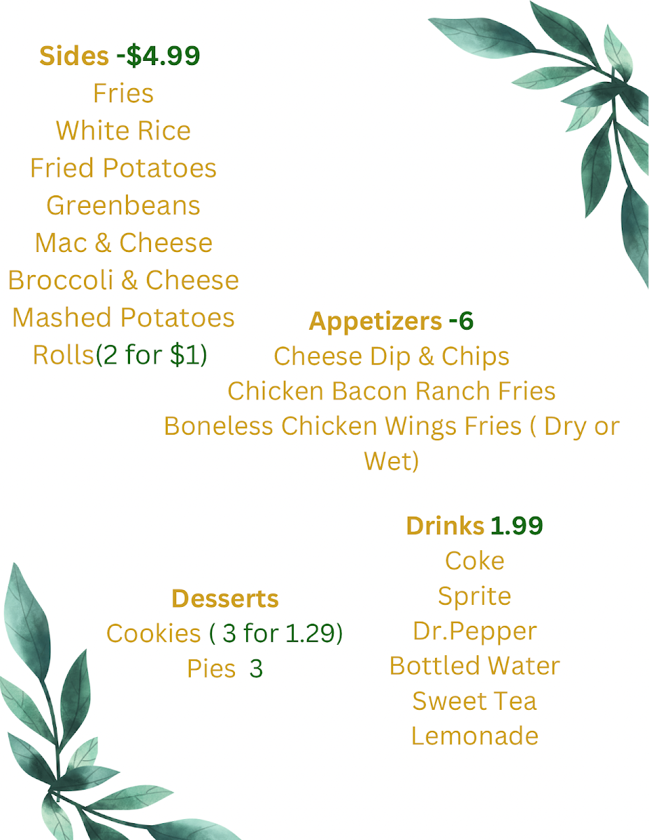 The Boutique Bar & Grill menu board