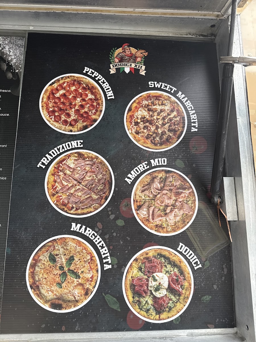Dodici XII menu board