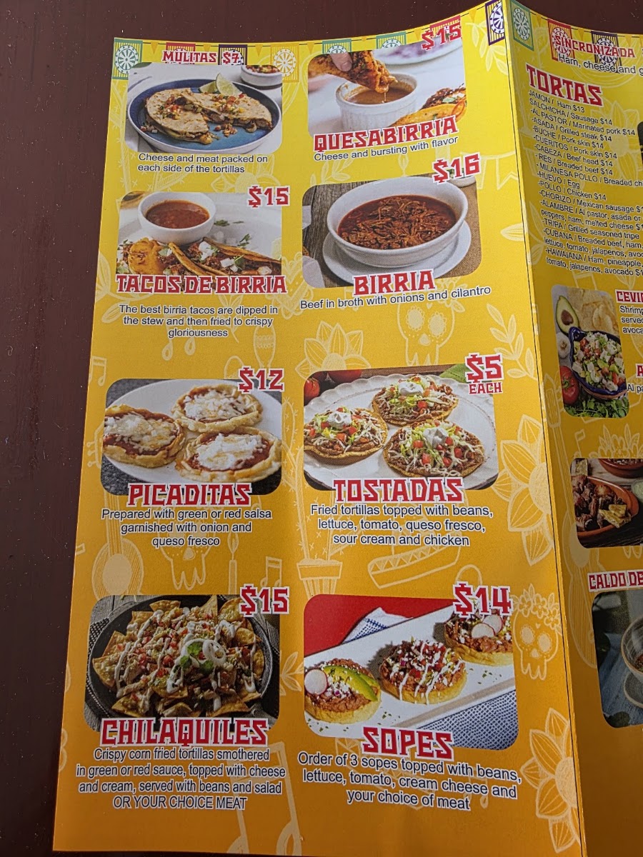 Taquería El Milagro | Mexican menu board