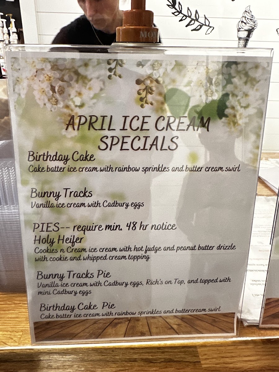 American Honey Creamery and Coffee Co. menu board